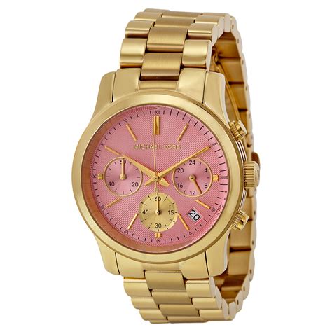 michael kors runway watch pink|michael kors stainless steel watch.